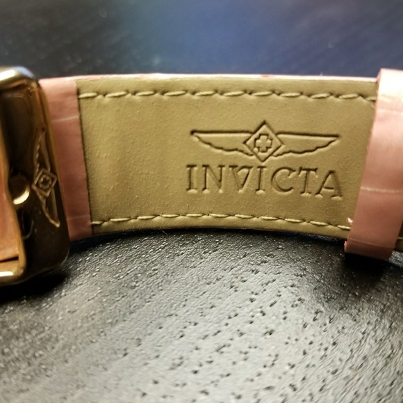 Invicta Angel Quartz Pink Leather Strap Heart - Picture 5 of 8